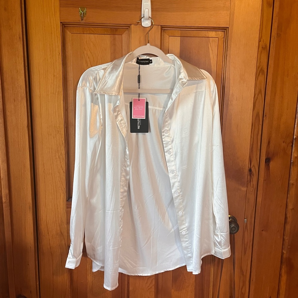 NWT White pretty little thing button down